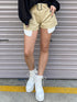 ハトメベルト付ツイルショートパンツ